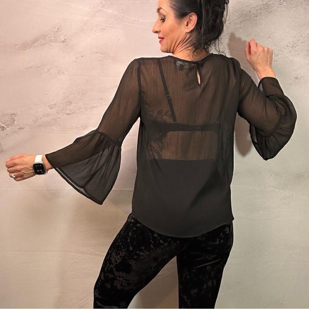 Lulus semi sheer blouse top - Picture 2 of 4